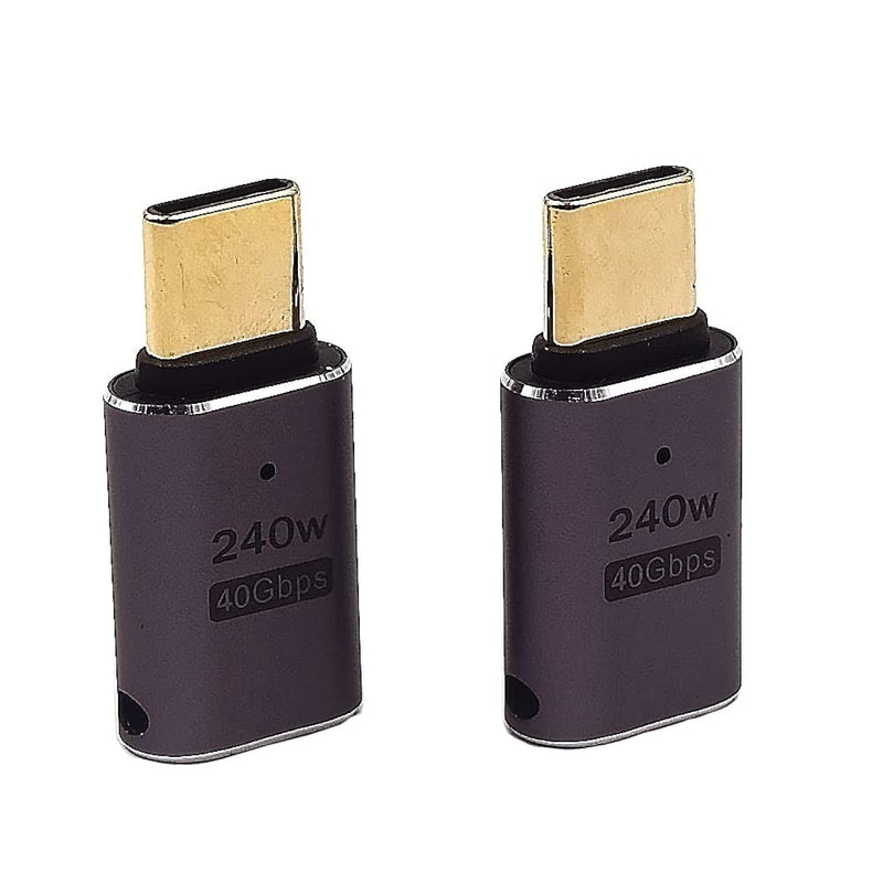 2 Pack Usb 4.0 Type C Extension Adapter With Led Light, 40Gbps Usb C Male To U