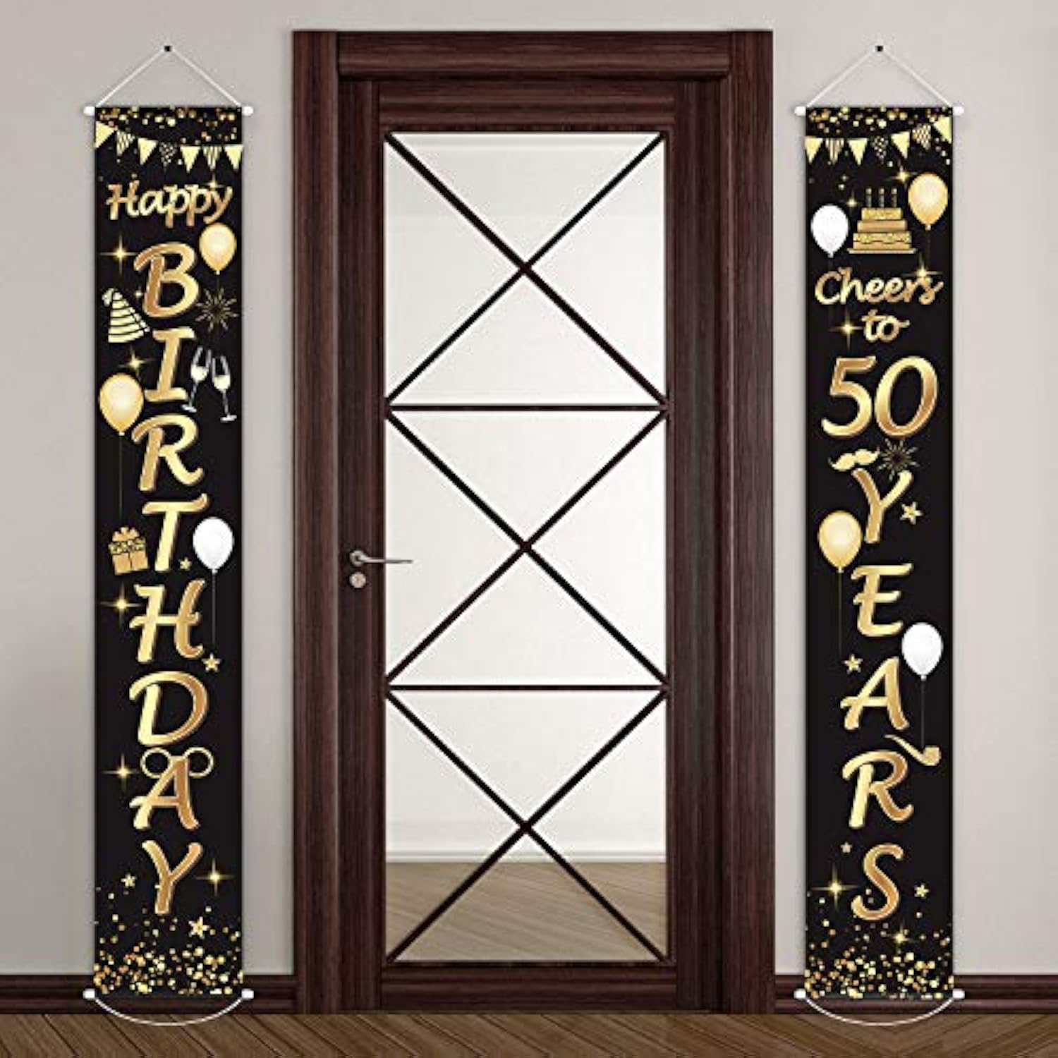 2 Pieces 50Th Birthday Party Decorations Cheers To 50 Years Banner 50T