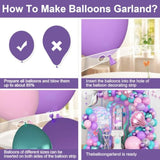 Mermaid Balloon Arch Garland Kit, Mermaid Tail Balloon Garland With Pastel Pink Purple Green Teal Metallic Latex Balloons For Girls Birthday Baby Shower, Under The Sea Shell Theme Party Decor Supplies