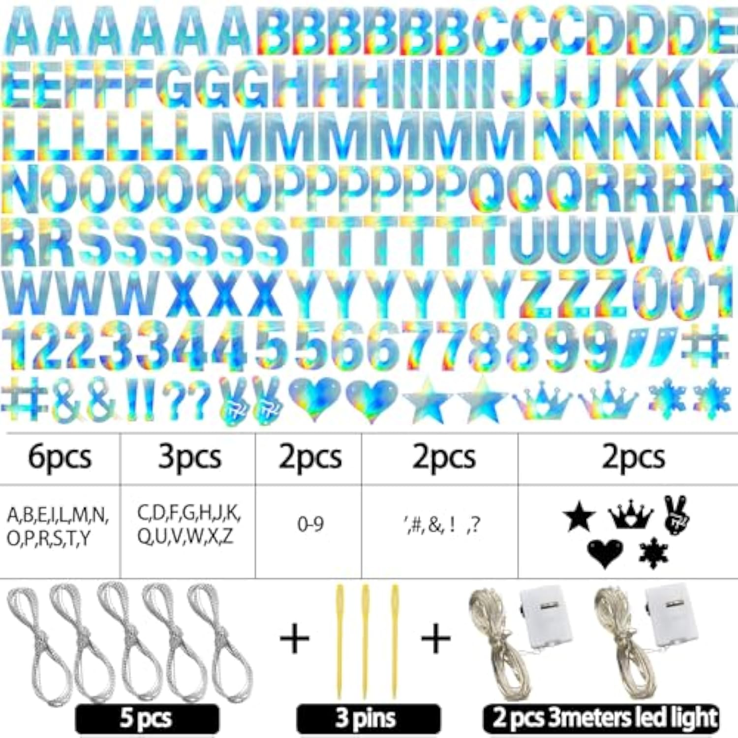 167 Pcs DIY Glitter Banner Kit for Custom Happy Birthday, New Year, and Party Decor