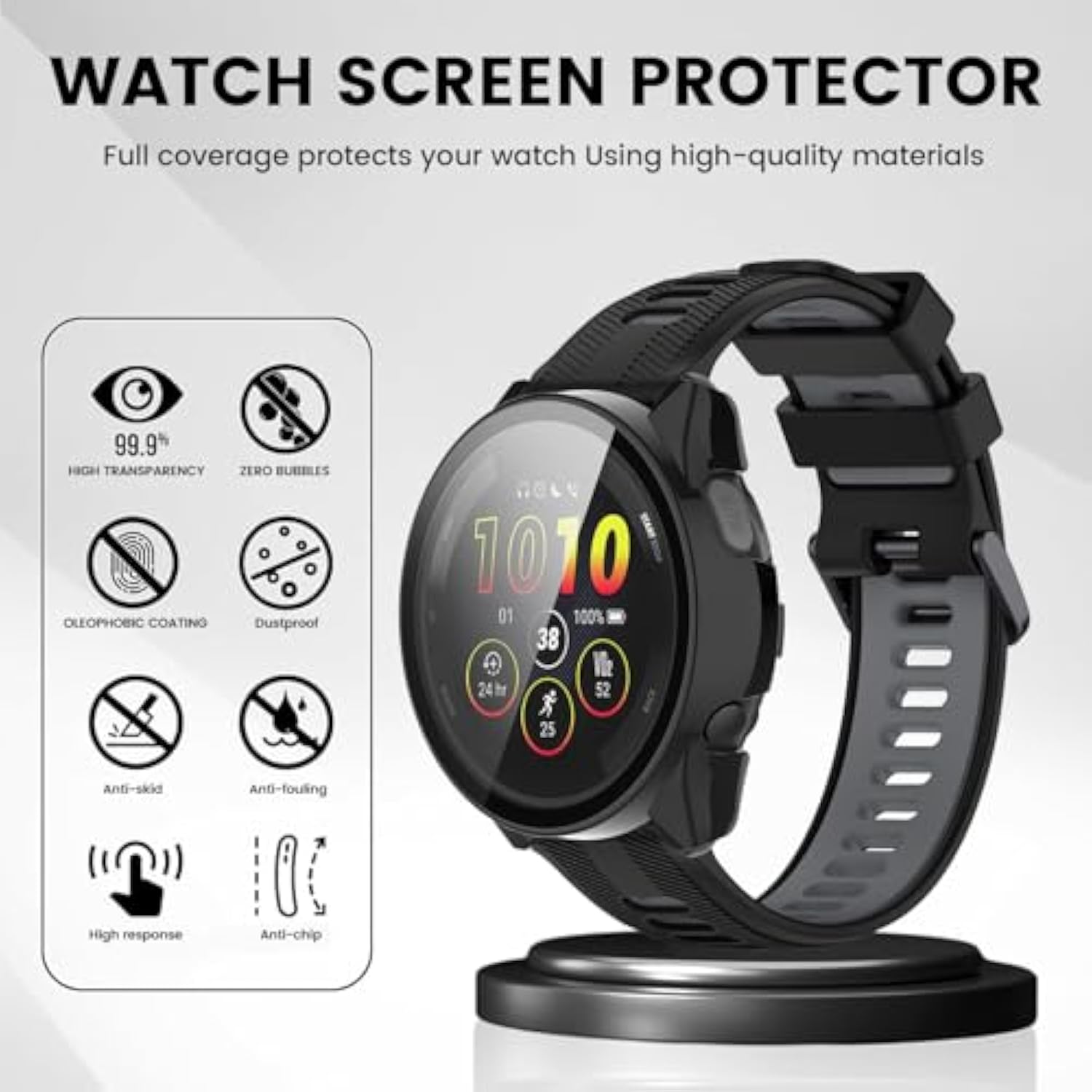 Protective Case Intended For Garmin Forerunner 165/165 Music Screen Protector Hard Pc Ultra-Thin Bumper Protector Cover Smartwatch Accessories (6Packs)