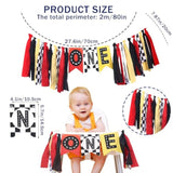 Pre-Strung Race Car Highchair Banner 1St Birthday Boy, Racetrack First Birthday One High Chair Banner Decorations, First Trip Around The Sun Party Decor Party Photo Props,Baby Shower Decoration
