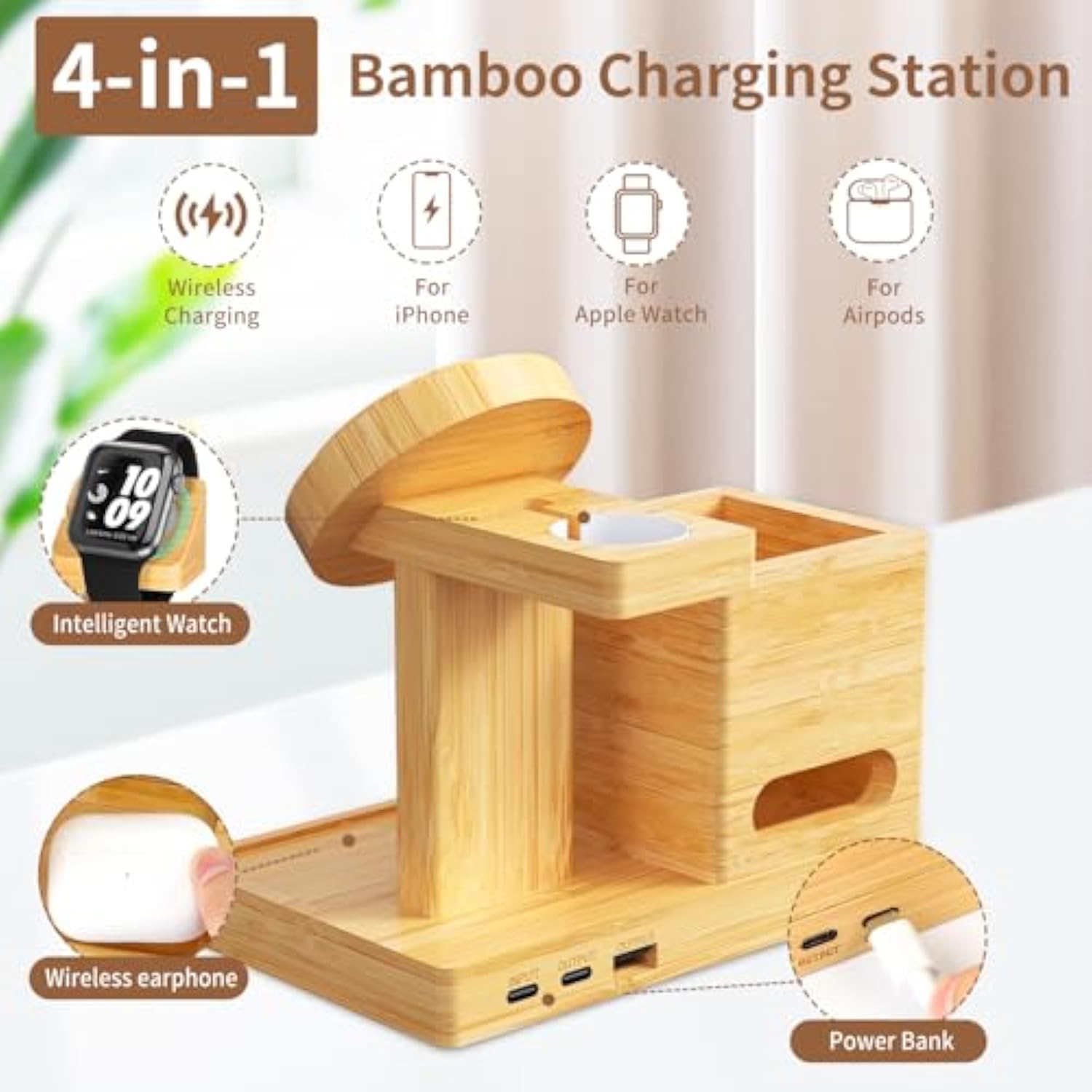 Wireless Charger For Apple Charging Station - Charging Station For Multiple Devices With Pd 22.5W Adapter, For Iphone 16 15 14 13 12 Series, For Iwatch 2-10, For Airpods Pro (Otho-Cw01)