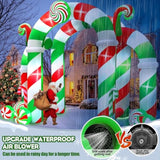13Ft Christmas Archway Inflatables With Led Light, Giant Xmas Candy Arch Inflatable Stereoscopic Blow Up Christmas Outdo