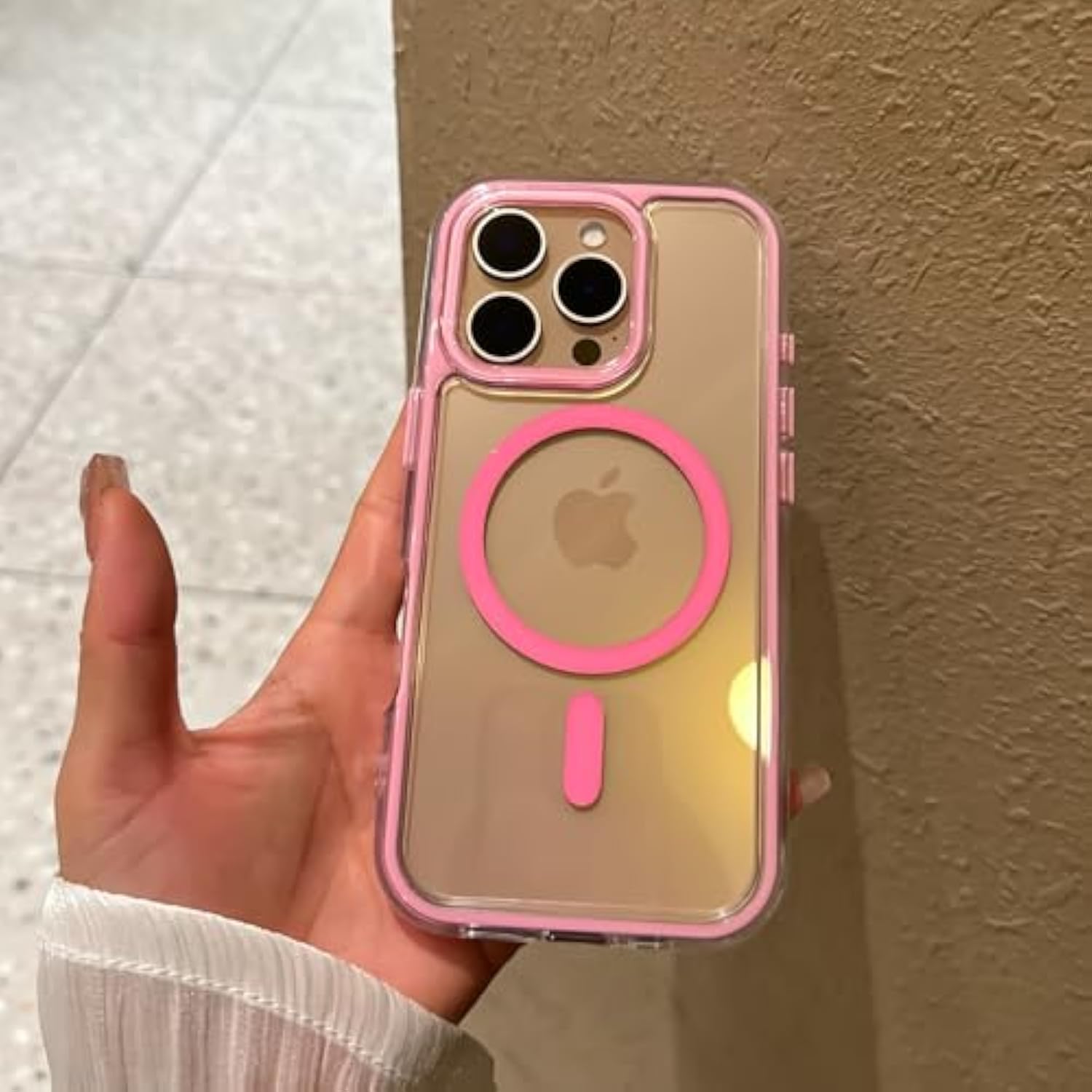 For Iphone 16 Pro Max Phone Case 6.9 Inch, Drop Protection, Compatible With Magsafe, Shockproof Soft Tpu & Hard Pc Pink