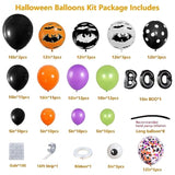 Halloween Balloon Arch Kit – Black Orange Purple Green with Spider & BOO Balloons