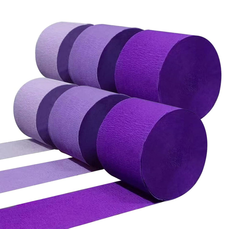 Purple Crepe Paper Streamers Hanging Party Decoration 492 Feet 6 Rolls