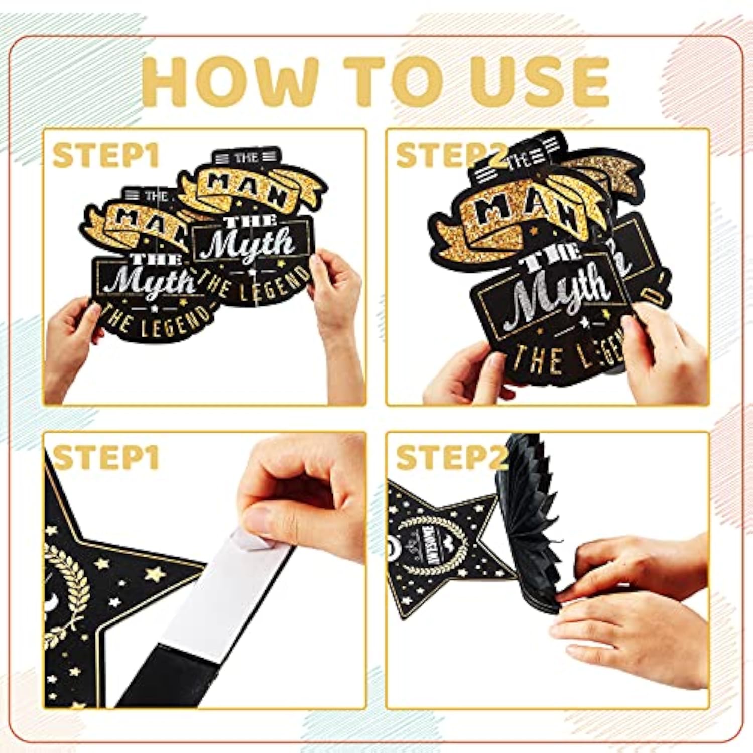 10 Pieces The Man The Myth The Legend Centerpiece Birthday Decorations