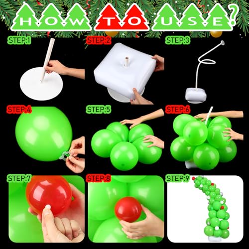 168 Pcs Christmas Balloon Arch Kit with Sturdy Stand