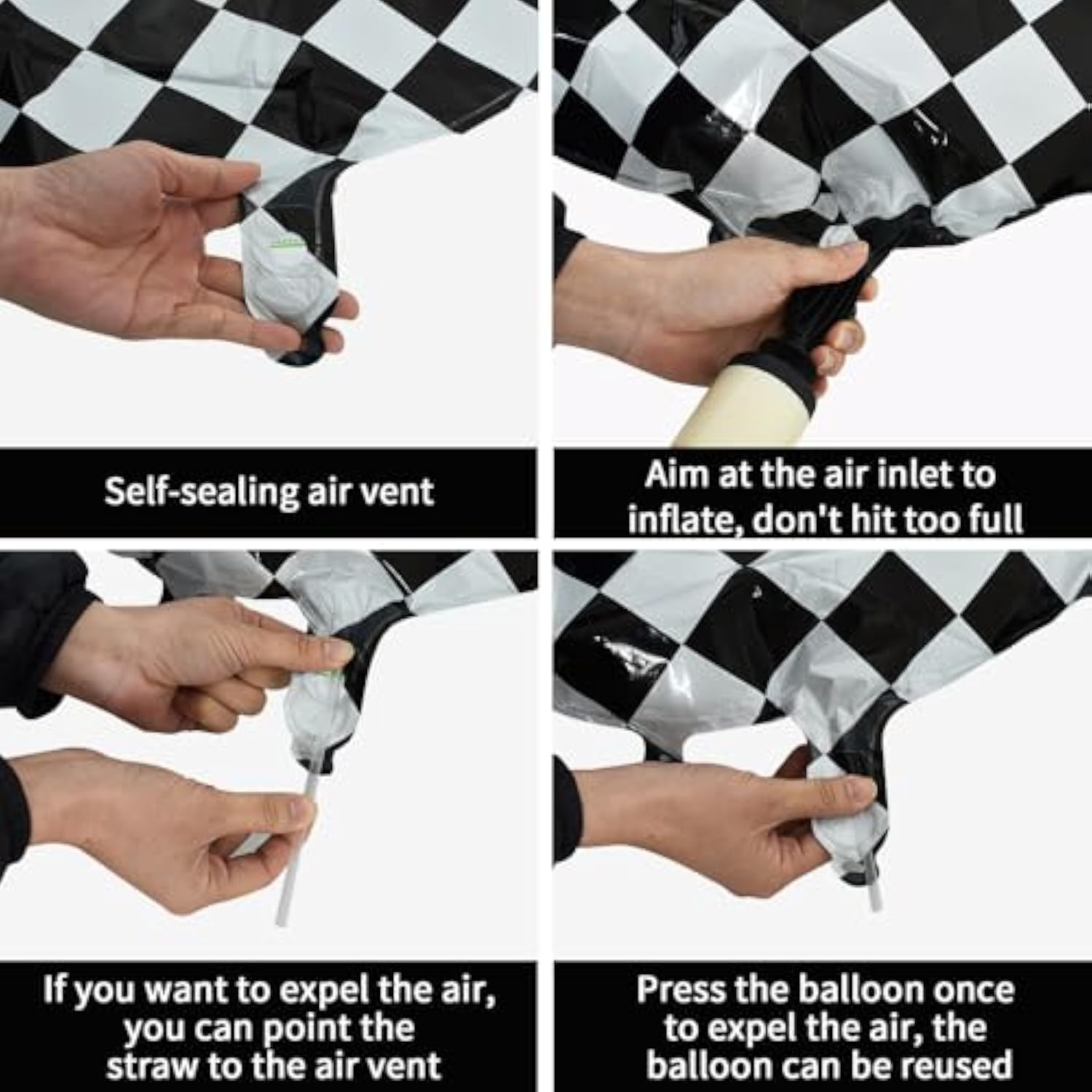 40 Inch Checkered Number 1 Balloon 1St Race Car Birthday Party Supplies Black And White Large Number Balloon For Girls Boys 1St Birthday Fast Race Car Flag Party Decorations