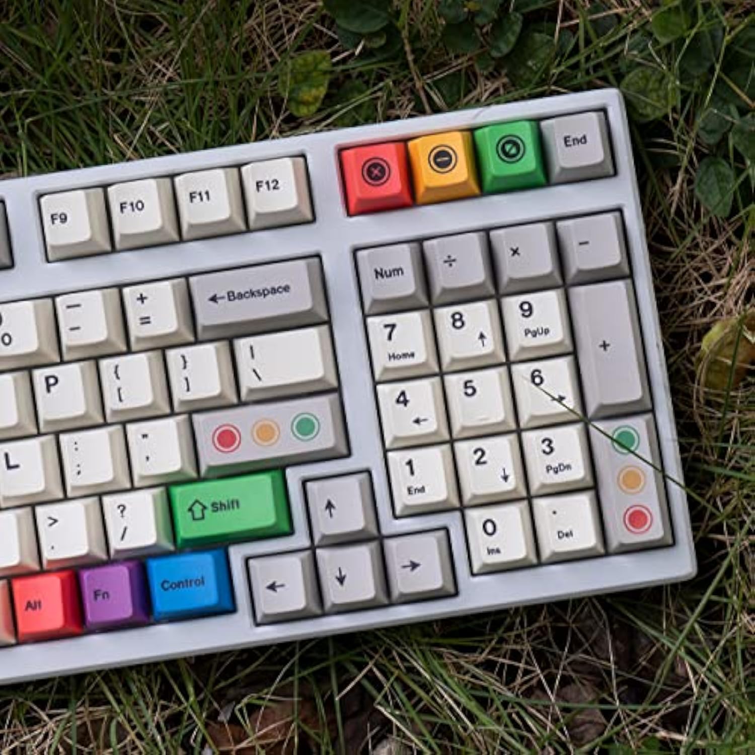Pbt Grey White Keycaps Set Cherry Profile 141 Keys Custom Dye-Sub Keyboard Key