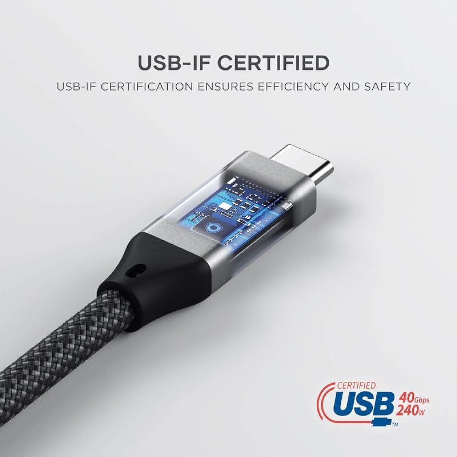 Satechi USB 4 Pro Cable, USB-IF Certified, 240W Power Delivery, 8K@60Hz/ 4K@12