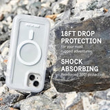 Voyager - Iphone 15 Plus Case 6.7" [Compatible With Magsafe] [Anti-Yellow] Magnetic Charging Phone Case With Belt Clip Holster Kickstand [18Ft Military Grade Drop Protection] - Clear