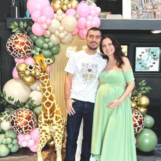 Pink And Green Balloons Retro Sage Green Pink Metallic Gold Confetti Balloons Latex Balloon For Birthday Girl Baby Shower Bridal Woodland Jungle Safari Party Decoration