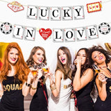 Pre-Strung Lucky In Love Bachelorette Decorations, No Diy Las Vegas Bachelorette Party Decor, Poker Night Casino Themed Bridal Shower Party Supplies