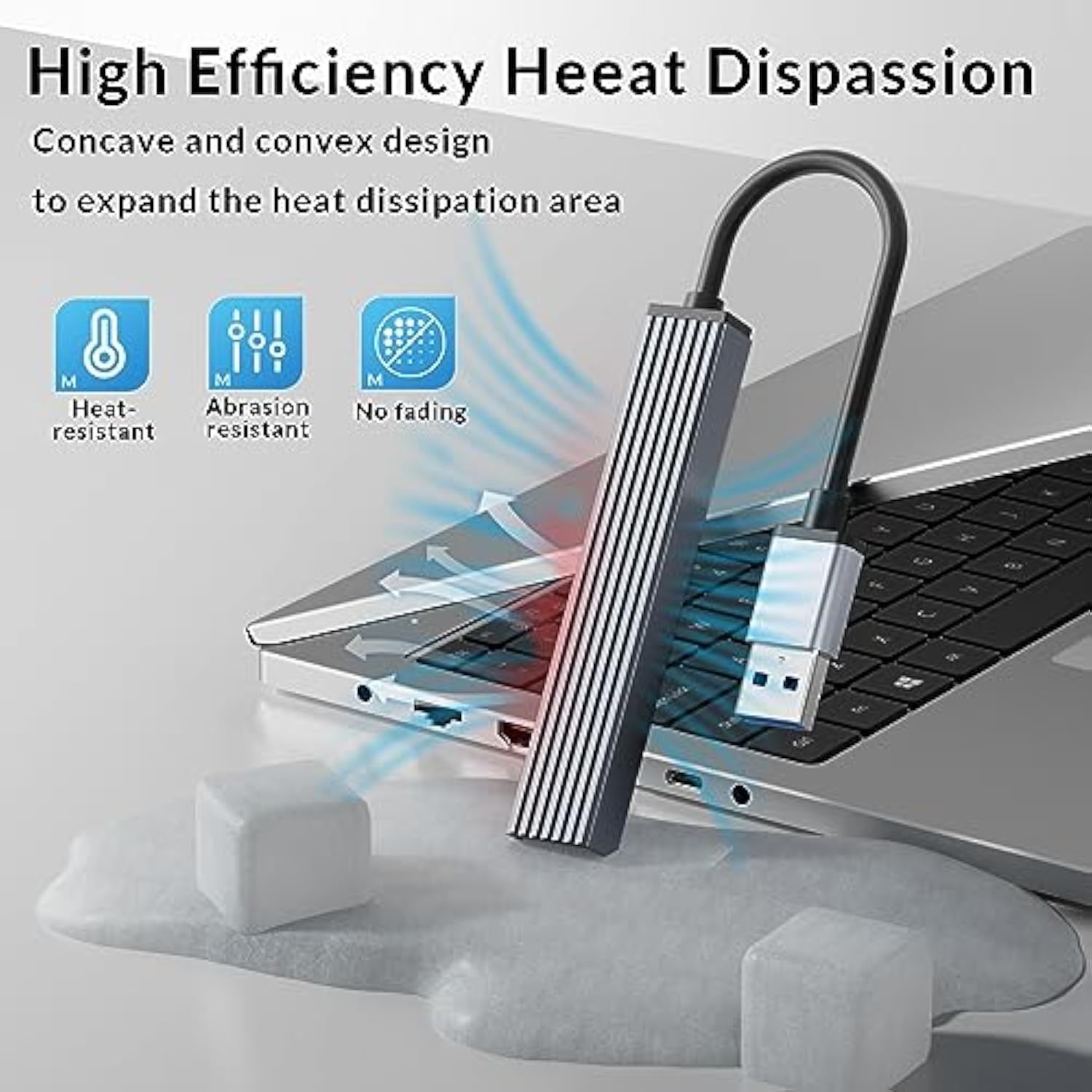 Usb Hub For Laptop, Usb Splitter For Laptop Aluminum Usb A, Multiple Usb Port
