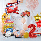 Transportation 2nd Birthday Balloons – 12-Pc Vehicle Theme Foil Balloon Set