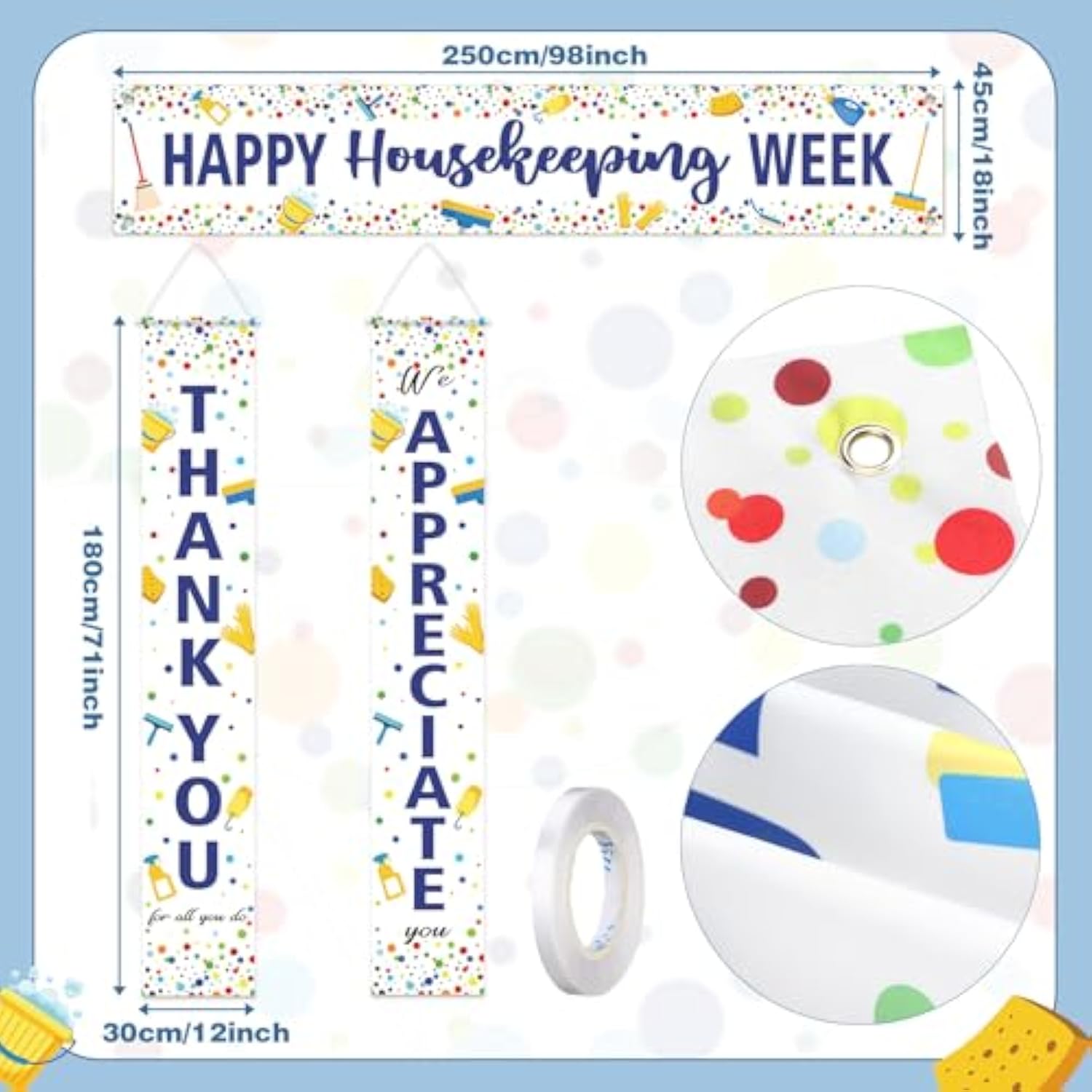 3-Pcs Housekeeping Week Banners “Thank You, We Appreciate You” Set
