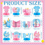 12 Pcs Gender Reveal Decorations - Boy or Girl Honeycomb Centerpieces for Table, Pink Blue Gender Reveal Table Decorations for Baby Shower, Pregnancy Announcement Party Supplies