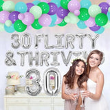 30 Flirty And Thriving Birthday Decoration 30 Flirty & Thriving Balloon Banner 30Th Balloon Garland Kit Flirty Thirty Birthday Decors Dirty Happy 30Th Birthday Supplies