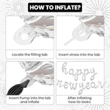Silver Happy New Year 2026 Balloons 16 Inch Party Supplies