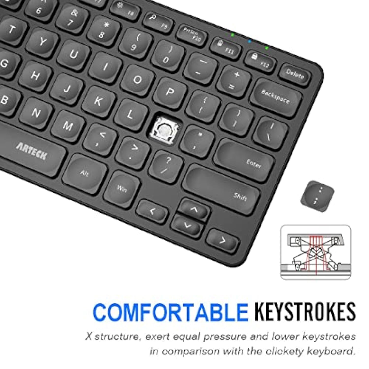 2.4G Wireless Keyboard Ultra Slim And Compact Wireless Keyboard With Media Hot