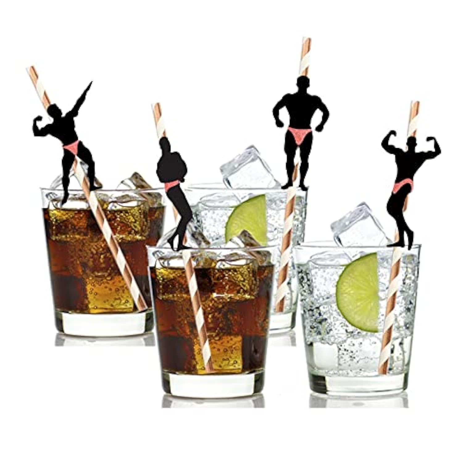 Bachelorette Naughty Straws, Stripper Pole Dancer Straw,24Pcs Bachelorette Party Naughty Nye Paper Straw For Hens Girls Night Adults,Dancing Men Confetti Thick Straws Ladies Bridal Shower Decoration