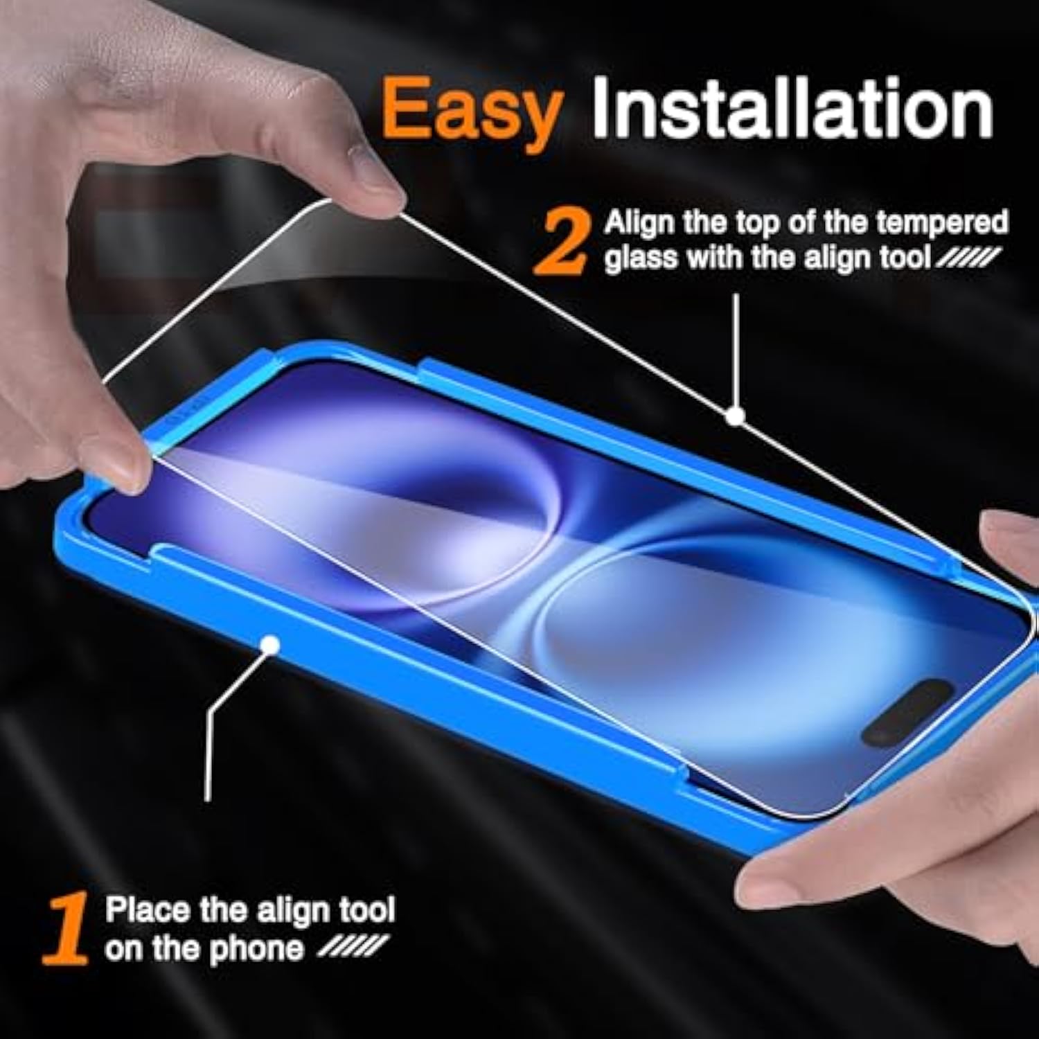 3 Pack Tempered Glass Screen Protector For Iphone 16 With 3 Pack Camera Lens Protector, 9H Hardness, Bubble Free, Case Friendly