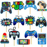 Video Game Centerpiece Sticks 26Pcs Gamer Birthday Party Decorations Video Game Table Topper Centerpieces Gaming Centerpieces For Tables Game Theme Level Up Baby Shower Supplies