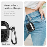 For Airpods 3Rd Gen Case Leopard Women, Cute Cheetah Print Airpod 3Rd Generation Shockproof Protective Cover Skin Shell Girls With Keychain For Apple Ipod Gen 3Rd Case - Black/Grey Leopard