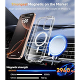 For Iphone 16 Pro Max Case With Magsafe [Ultra Strong Magnetic] [12Ft Military Drop Protection] [Shockproof Bumper] Slim Thin Mag Safe Promax Phone Cover For Apple 16Pro Max (Clear/Magnet)