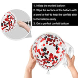 60 Pack 12 Inch Black Red White Confetti Balloons Birthday Wedding Party Decorations