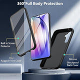 S23 Fe Phone Case, For Samsung Galaxy S23 Fe Case With Built-In Screen Protector,Dual Layer Military-Grade Protection Full Body Silicone Cover Slim Anti-Slip Galaxy S23 Fe Phone Case 5G,Black