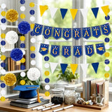 Blue and Gold Graduation Decorations 2026 Set, Congrats Grad Banner