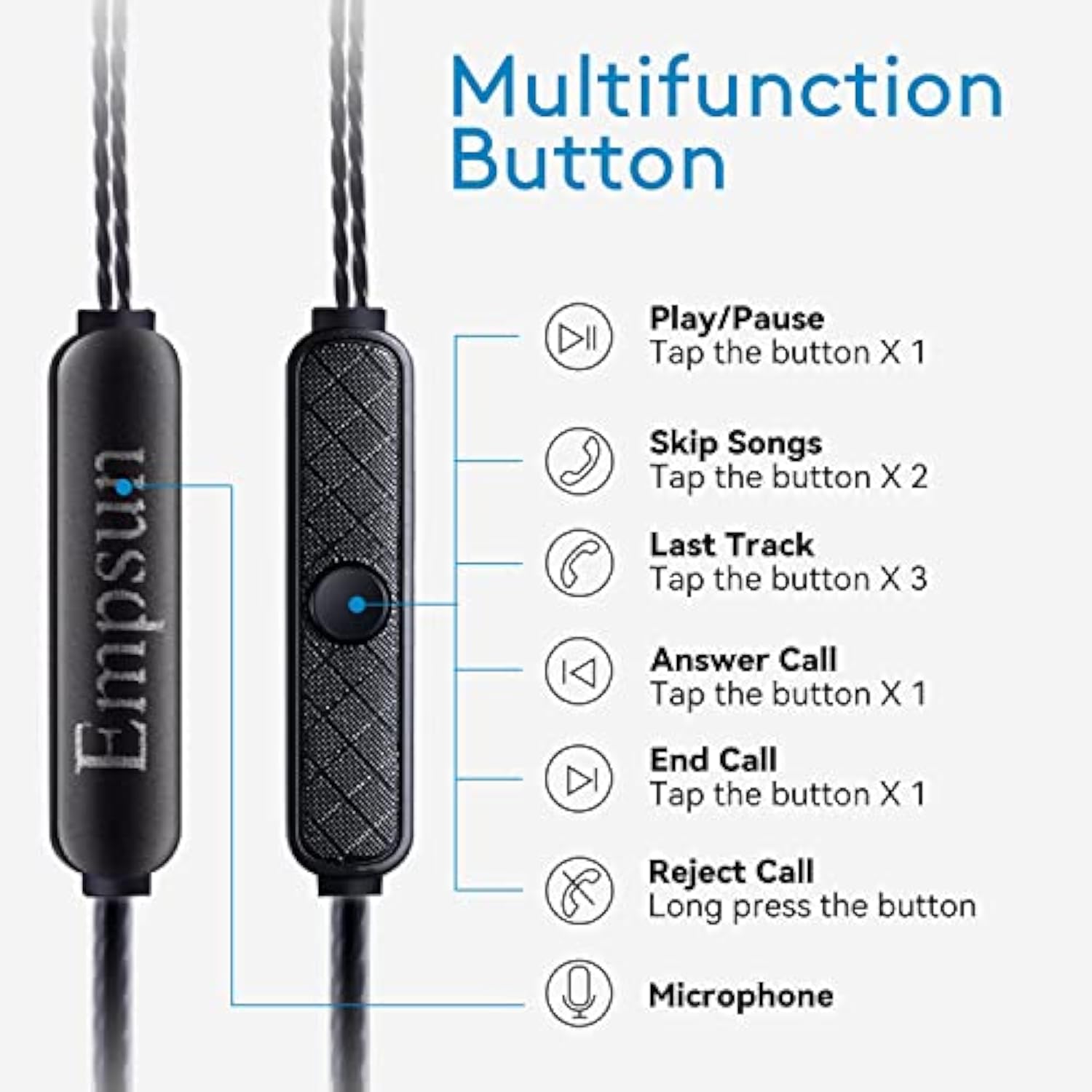 Wired Earbuds Headphones With Microphone Stereo Bass Earphones Noise Isolation