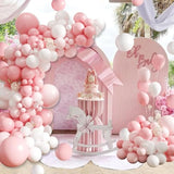 Pink Balloon Garland Arch Kit, Coquette Birthday Decorations 176Pcs Pink And White Balloons Different Size For Wedding Bridal Baby Shower Bachelorette Party Decorations