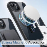 JETech Magnetic Case for iPhone 14 6.1-Inch Compatible with MagSafe, Shockproof Phone Bumper Cover, Solid Color Matte TPU Frame, Anti-Scratch Clear Back (Midnight)