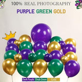 Mardi Gras Purple Green Gold Balloon Garland Arch Kit 106 Pcs With Large Mylar Star Crown Mardi Mask Balloons For 2025 Christmas Birthday Masquerade Fat Tuesdaytheme Decorations