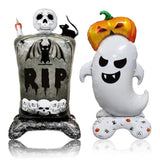 Halloween Balloon Set 2pcs Standing Foil Tombstone Skull Pumpkin Ghost Party Decorations