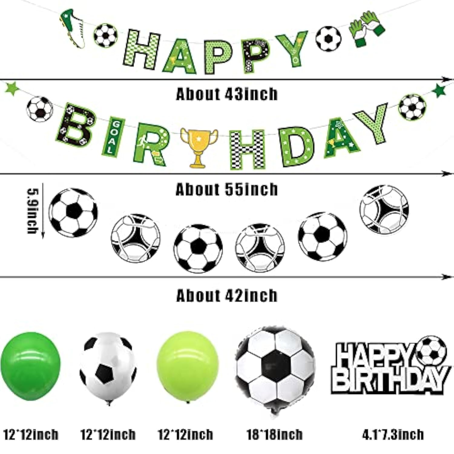 Soccer Birthday Banner & Balloon Set – Football-Themed Party Decorations for Boys and  Men