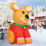 5Ft Christmas Inflatables Outdoor Decorations, Blow Up Cute Gingerbread Dog Inflatable With Built-In Leds For Christmas