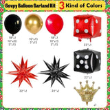 104pcs Casino Balloon Garland Kit Red Black Gold Balloons for Vegas Party Decor