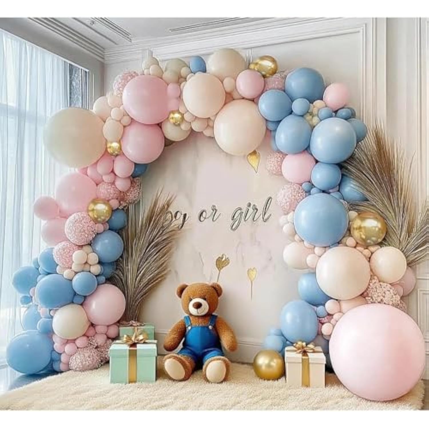 Gender Reveal Balloons Arch Diy Pink And Blue Balloon Garland Double S