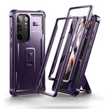 Full Body Case For Samsung Galaxy S23 Ultra 5G/6.8 Inches, [Extra Front Frame] Heavy Duty Military Protection Built-In Screen Protector And Kickstand For Samsung S23 Ultra 5G,Phantom Purple