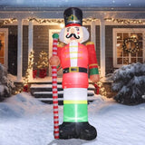 11.8 Ft Christmas Inflatable Decorations, Large Nutcracker Propeller Built-In Bright Led Light Blow Up For Yard, Garden,
