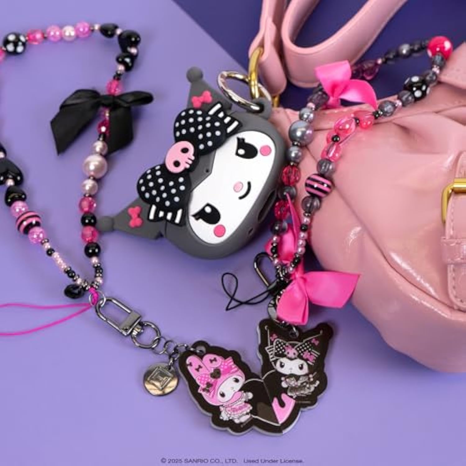 iFace AirPods 4 Case [My Melody 50th and Kuromi 20th Anniversary] - Cute Silicone Protective Cover [Carabiner Included] [Wireless Charging Capatible] - Kuromi 20th Anniversary