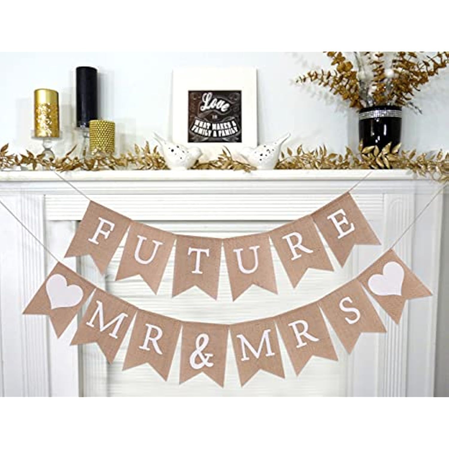 Future Mr&Mrs Burlap Banner - Future Mr&Mrs Couples Shower Decor,Bridal Shower Decorations,Engagement Banner, Best Bridal Wedding Supplies