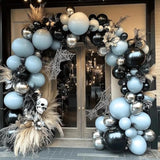 Blue & Black Balloon Garland Kit: Double-Stuffed Latex Balloons