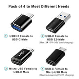 Usb C Adapters 4 Pack, Usb C To Usb 3.0 Otg Adapter, Micro Usb To Usb C Adapter Compatible With Macbook Pro, Samsung Galaxy, Smartphones, Laptop, Pc, In Car And More