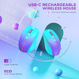 Bluetooth Wireless Mouse, Rechargeable Slient Multi-Device Computer Mice (Tri-